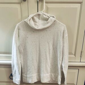 LOFT Cream Hoodie with Colorful Speckles